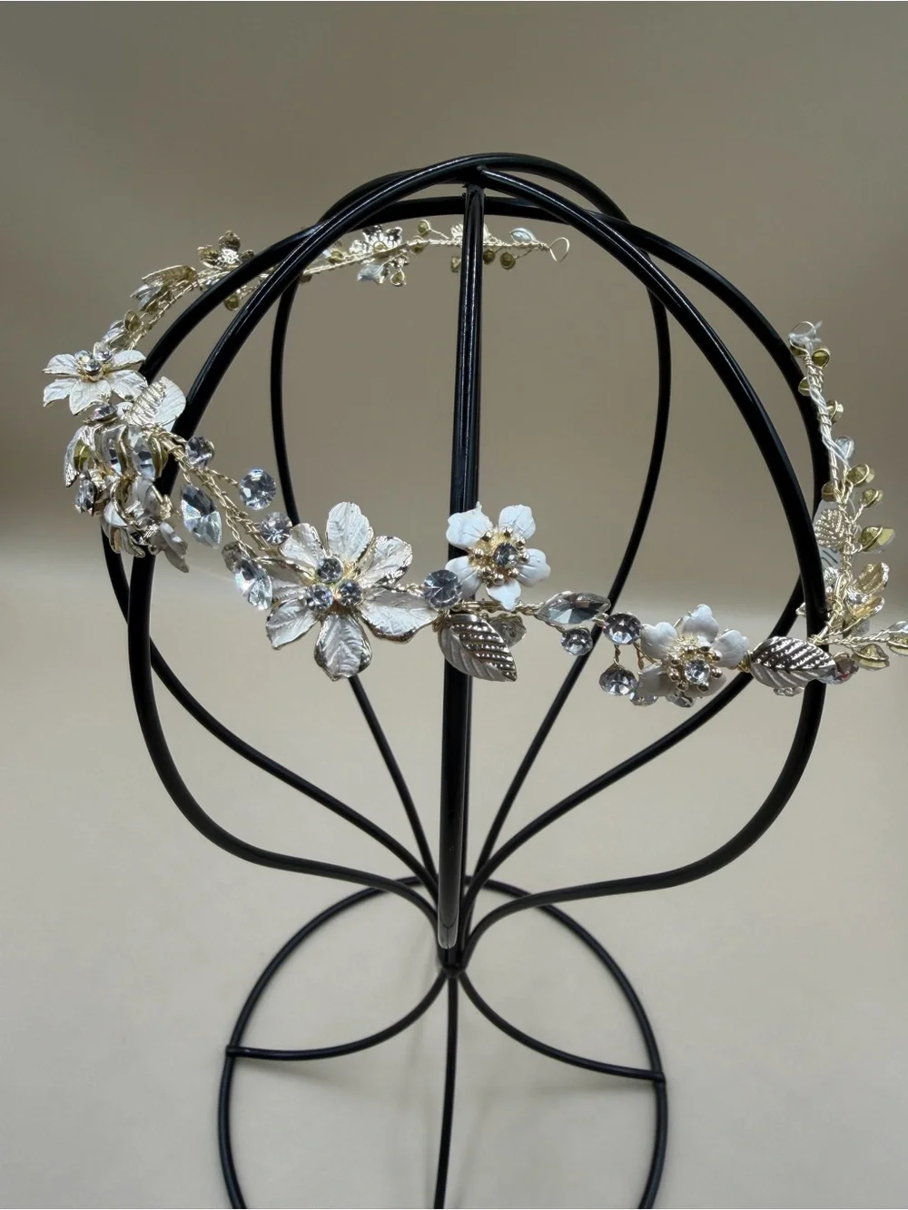 Gold Floral Crystal Bridal Hair Vine Wedding Headpiece NWT